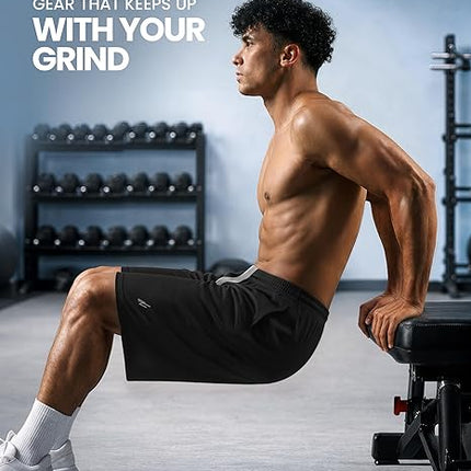 Men's Quick Dry Athletic Shorts with Pockets for Running & Gym Workout
