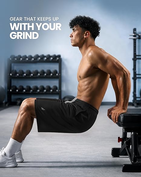 Men's Quick Dry Athletic Shorts with Pockets for Running & Gym Workout