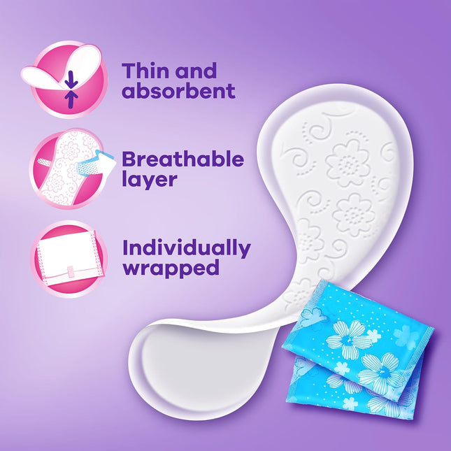 Panty Liners for Women – Thin, No-Feel, Daily Protection, Unscented, 162