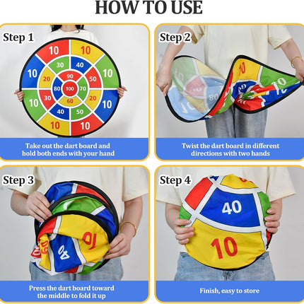 Large 29" Dart Board for Kids with Sticky Balls & Darts, Ages 3–12
