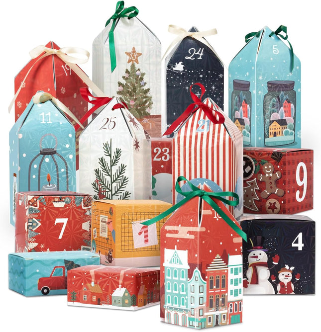 25PCS Christmas Countdown Boxes – DIY Numbered Advent Calendar for Family & Friends