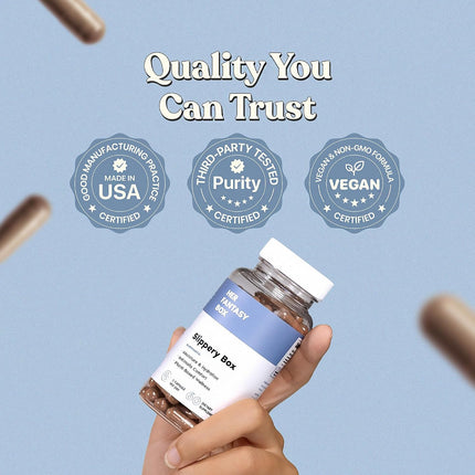 Her Fantasy Box Slippery Box Slippery Elm Bark Capsules 3-Pack 600mg Vegan