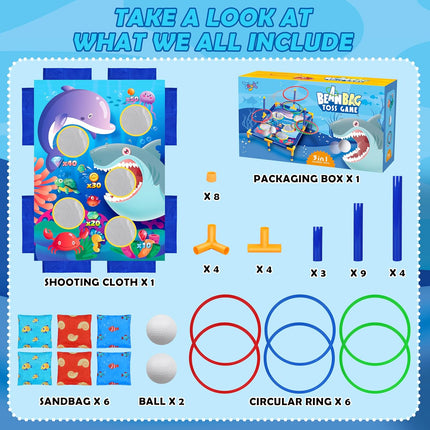 Animal Toss Game Set for Toddlers, Outdoor Yard Games & Family Activities