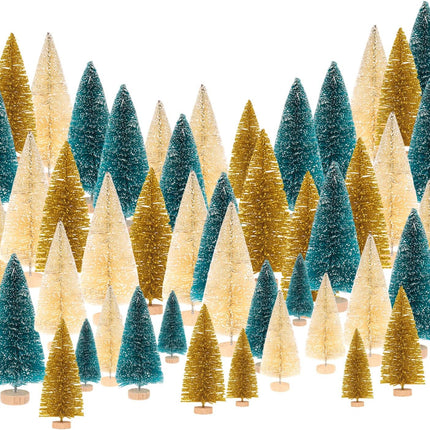 30PCS Mini Pine Christmas Trees – Tabletop Holiday Tree Decor & Toppers