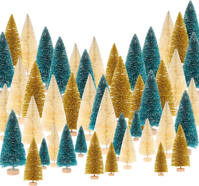 30PCS Mini Pine Christmas Trees – Tabletop Holiday Tree Decor & Toppers