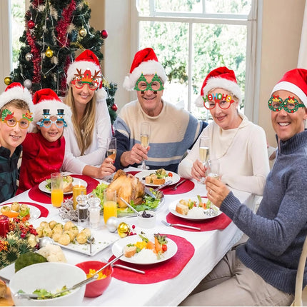 12PCS Christmas Glasses – Funny Holiday Party Photo Booth Props for Xmas Fun