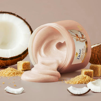 Brown Sugar & Coconut Butter Body Scrub 15 oz, Exfoliating Moisturizing Scrub for Dry Skin