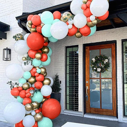 Christmas Balloon Arch Kit – 5, 12, 18In Red, Green, Gold Balloons for Party Decor