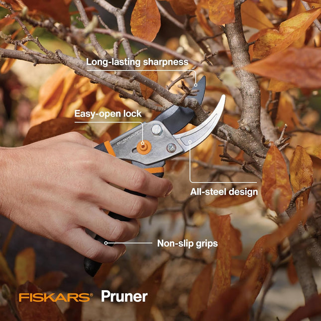 Bypass Pruning Shears – 5/8" Cut Capacity, Rust-Resistant Steel Blade