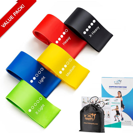 5-Piece Resistance Bands – Workout, Strength Training, Includes Carry Bag