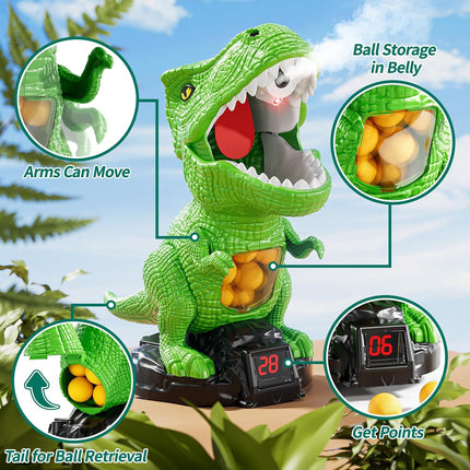Dinosaur Shooting Game Toy – Light & Sound Scoreboard with 12 Foam Balls