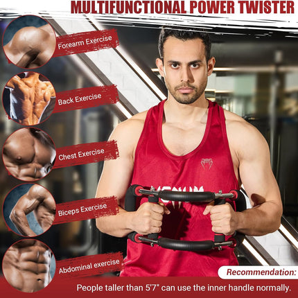Power Twister Arm Exerciser with Adjustable Resistance for Upper Body Training