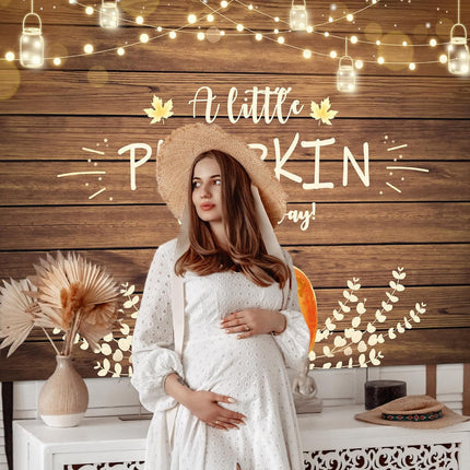 Fall Baby Shower Backdrop 7x5ft – “A Little Pumpkin is on the Way”