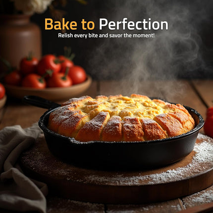 3-Piece Cast Iron Pan Set – 6, 8 & 10 Inch Skillets for Cooking Anywhere