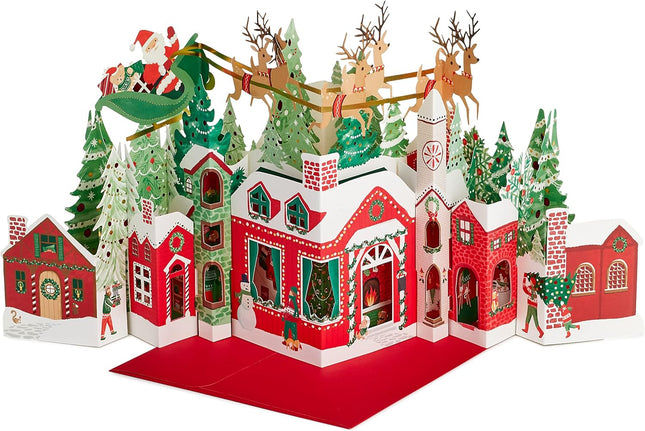 Paper Wonder Pop-Up Christmas Card – Jumbo Accordion Village Table Decoration