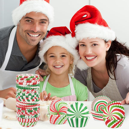 600PCS Christmas Candy Cupcake Liners – 12 Styles Holiday Baking Cups