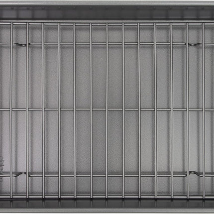 13" x 9" Nonstick Roasting Pan with Rack, Professional Oven Baking Tray