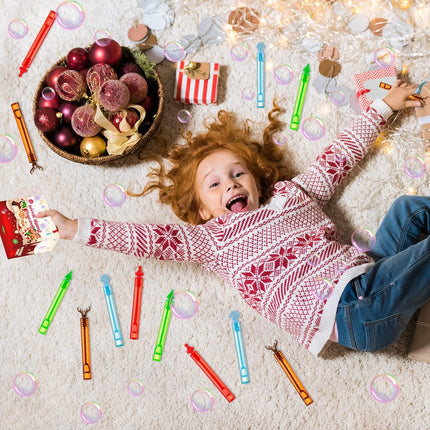 60-Pack Christmas Bubble Wands – Mini Bubble Toys for Holiday Party Favors