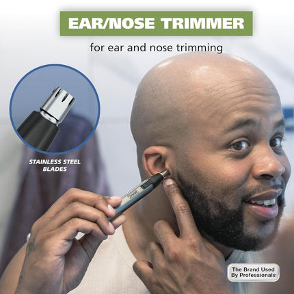 Micro Groomsman Detail Trimmer Rinseable Heads Eyebrow Nose Ear Neck Grooming Tool