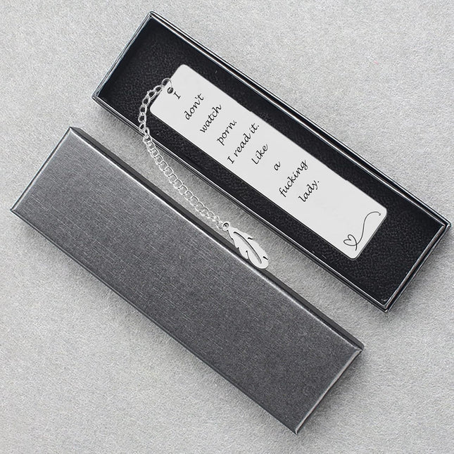 Funny Engraved Stainless Steel Leaf Bookmark Gift for Women, Teachers and Book Lovers