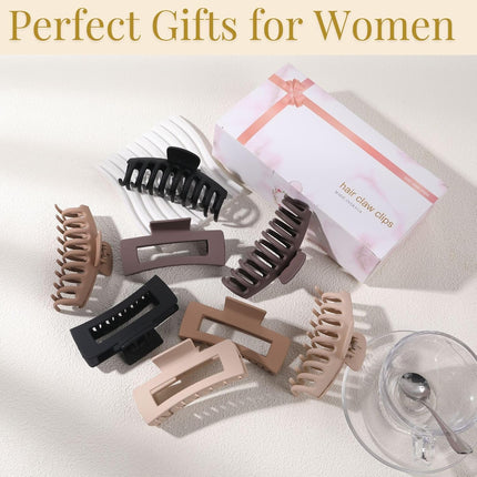4.3 Inch Large Hair Claw Clips for Women Strong Hold Matte Jaw Clips Set