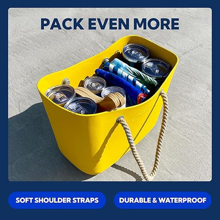 Extra Large Waterproof EVA Rubber Beach Bag Tote with Rope Handles for Beach & Travel