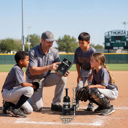 Thorza Motion Tee Popper Baseball Training System with 4 Balls for Solo Batting Practice