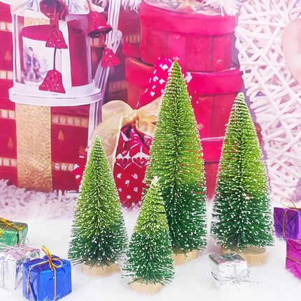 4PCS Mini Christmas Trees – Gradation Green Bottle Brush Tabletop Decor