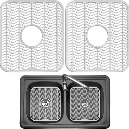 2-Pack Sink Protectors – 12"x11" Dish Rack, Scratch & Stain Guard