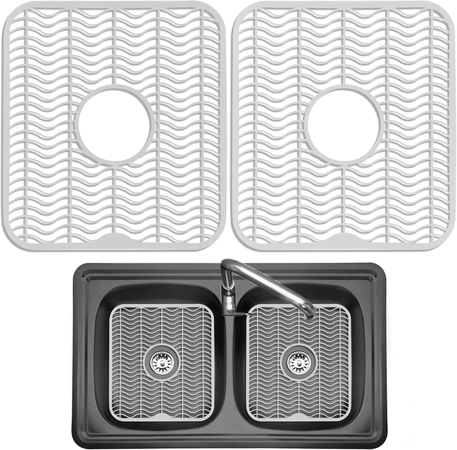2-Pack Sink Protectors – 12"x11" Dish Rack, Scratch & Stain Guard