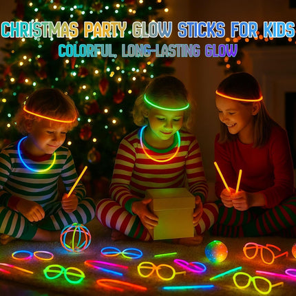 205pcs Glow Sticks Party Pack – Bracelets, Necklaces & Glow Supplies