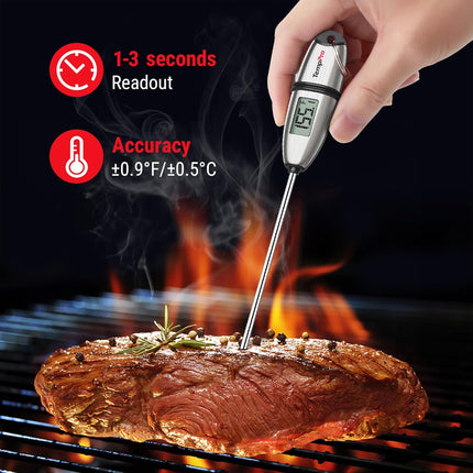 TP02S Digital Food Thermometer – Long Probe for Meat, Baking & Candy