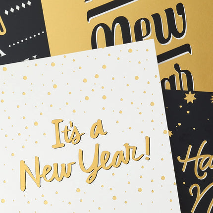 Happy New Year Cards Assortment 16 Cards & Envelopes 4 Designs