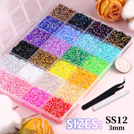 34000Pcs Resin Jelly Rhinestones Flatback Gems with B7000 Glue for Crafts