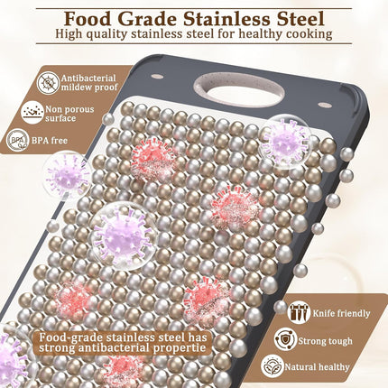 Double Sided Stainless Steel Cutting Board Food Grade Vegetable Chopping Board
