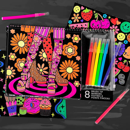 Kids Coloring Poster Set – 18 Posters & 8 Markers for Arts & Crafts Fun