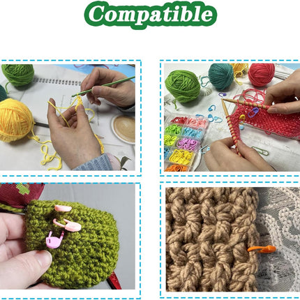 150 PCS Crochet Stitch Markers – 10 Colors, Locking Clips & Counter Set