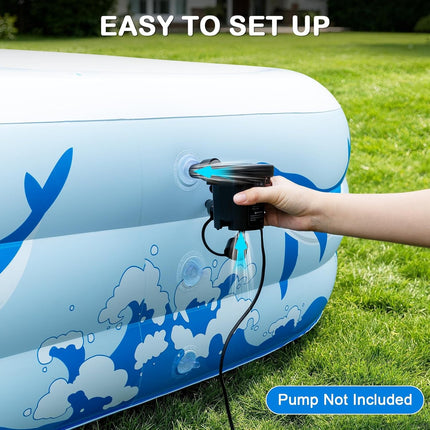 12FT Inflatable Pool with Solar Light Family Swimming Pool for Kids Adults