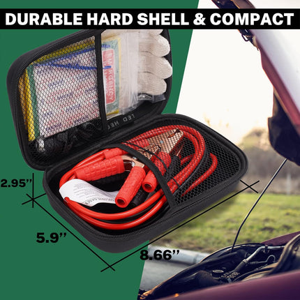 Car Emergency Kit with Jumper Cables, Automotive Safety Kit for Cars & SUVs
