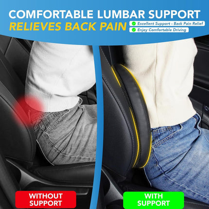 Memory Foam Lumbar Support Pillow for Car, Office Chair, Back Pain Relief