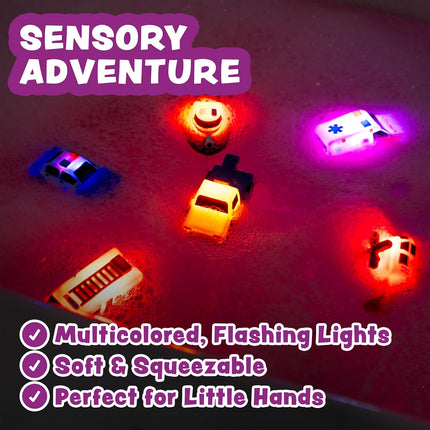 6 Pack Light Up Bath Toys Water Activated Flashing Color Change Cars