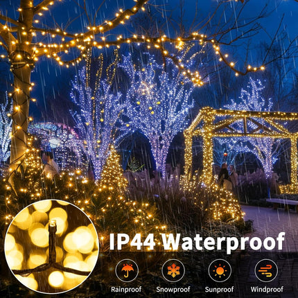Christmas Tree String Lights – 66FT 200 LED, Connectable, Timer, 8 Light Modes