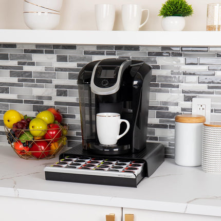 Single-Serve Coffee Pod Drawer – Holds 36 Pods, Black Countertop Organizer