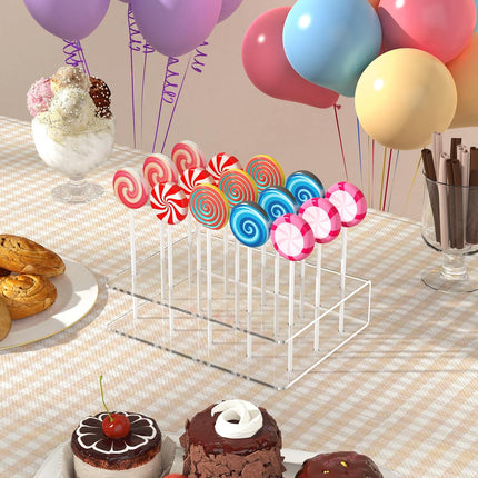 2 Pack Cake Pop Stand Kit Acrylic Holder 100 Sticks Wrappers Twist Ties