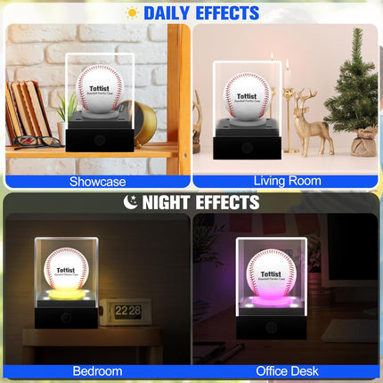 Baseball Display Case with LED & UV Protection – Acrylic Cube Holder