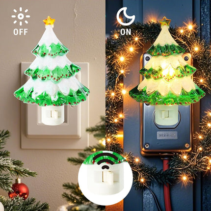 Christmas Tree Night Light – Wall Swivel Plug-In Holiday Home Décor