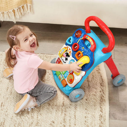 Sit to Stand Learning Walker Baby Toy Push Walker Toddler Development Blue