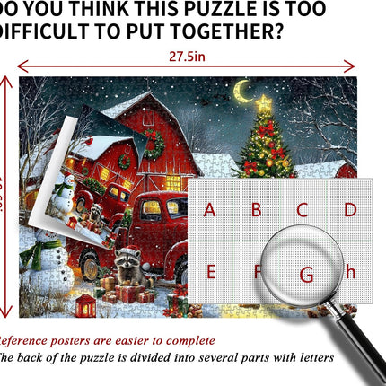 1000-Piece Christmas Puzzle for Adults – Santa, Snow, Red Truck & Snowman
