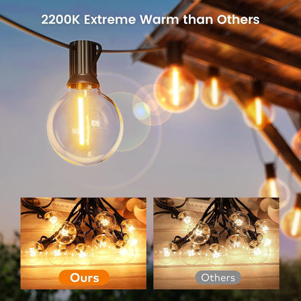 27FT Outdoor String Lights, 13 G40 LED Bulbs, 2200K Dimmable Patio Lights, Waterproof