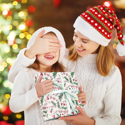 6PCS Christmas Gift Wrap – Folded Flat Holiday Paper for Kids & Adults
